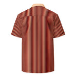 DTI Retro Island Orange Stripey Unisex button shirt