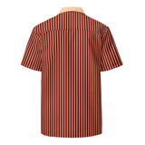 DTI Retro Island Orange Stripey Unisex button shirt