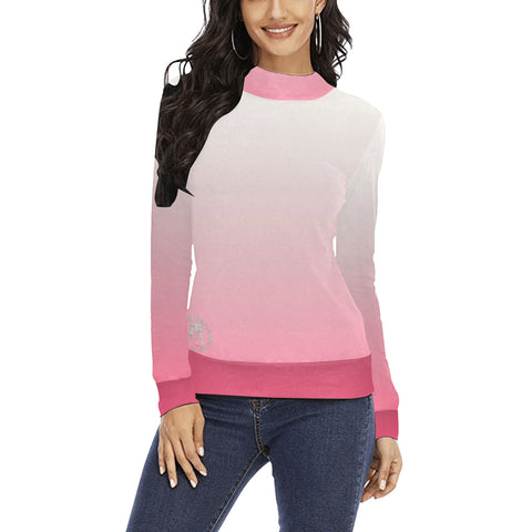 Descendants of the Island Blossom Women's All Over Print Mock Neck Sweater(ModelH43)
