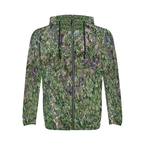 Descendants of the Island Hunt Club Camo Moss Men's All Over Print Full Zip Hoodie (Model H14)