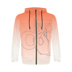 Descendants of the Island Soft Orange Men's All Over Print Full Zip Hoodie (Model H14)