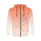 Descendants of the Island Soft Orange Men's All Over Print Full Zip Hoodie (Model H14)