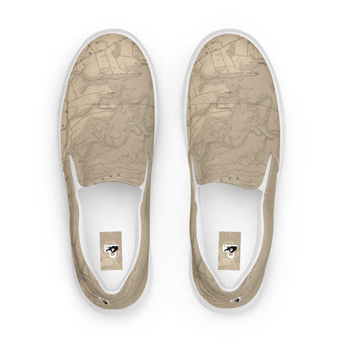 DTI James Island Map Parchment Men’s slip-on canvas shoes